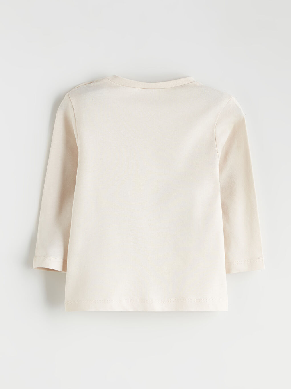 Bej Bisiklet Yaka Erkek Çocuk Pijama Üst-1