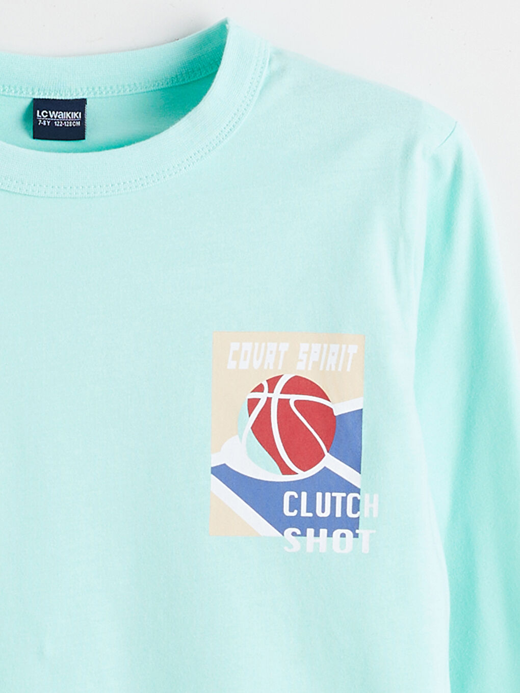 Yeşil Bisiklet Yaka Baskılı Erkek Çocuk Tişört-1