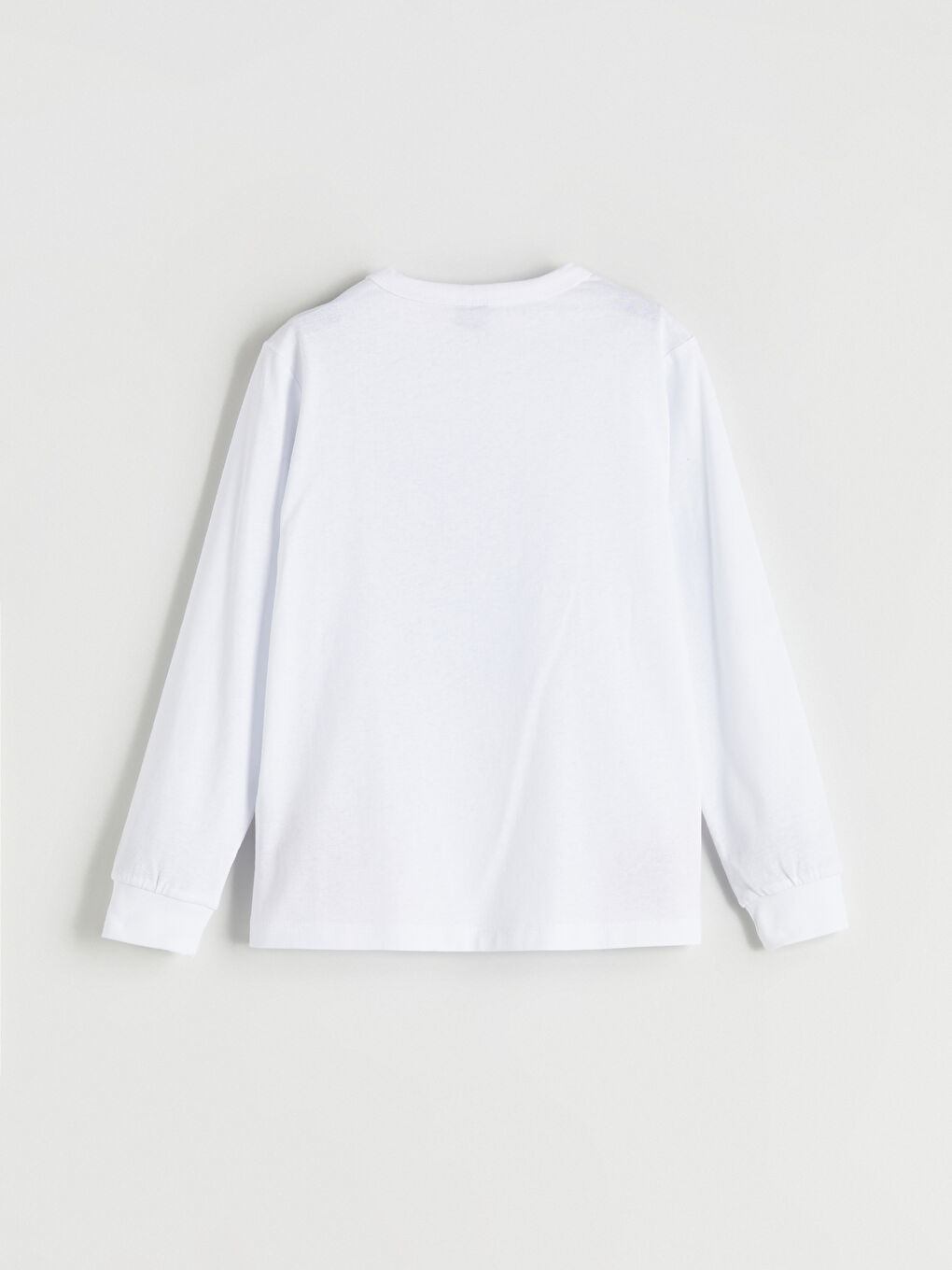 Beyaz Bisiklet Yaka Erkek Çocuk Tişört-2