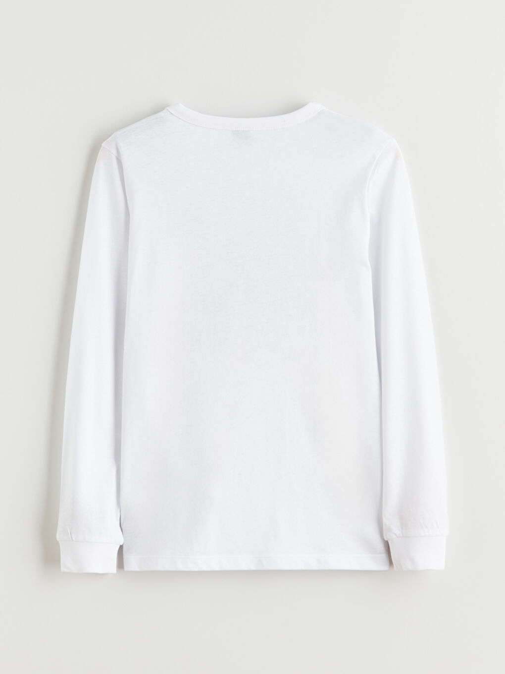 Beyaz Bisiklet Yaka Erkek Çocuk Tişört-1