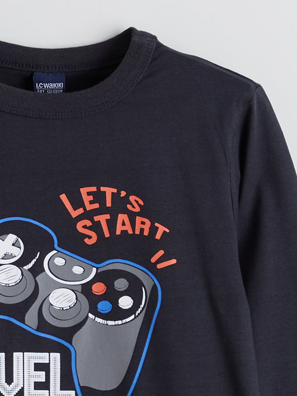 Siyah Bisiklet Yaka Erkek Çocuk Tişört-1