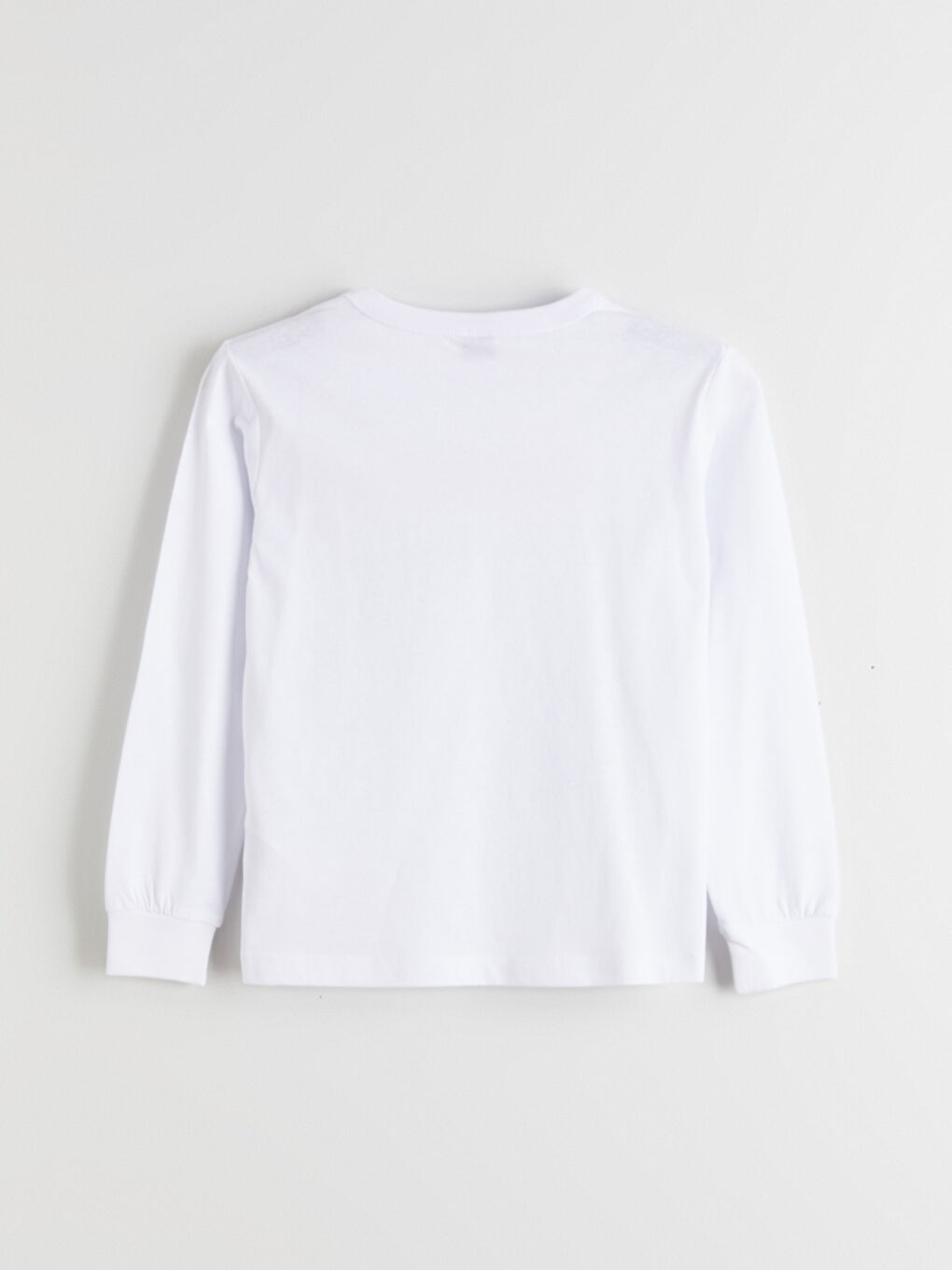 Beyaz Bisiklet Yaka Erkek Çocuk Tişört-2