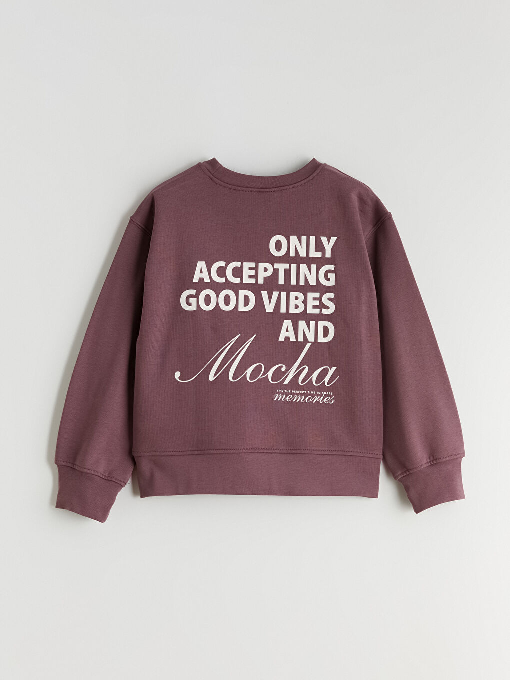 Crew Neck Printed Girls' Thick Sweatshirt-4