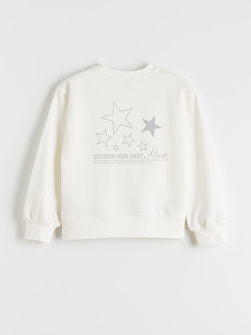 كنزة رياضية مطبوعة برقبة دائرية للبنات-2