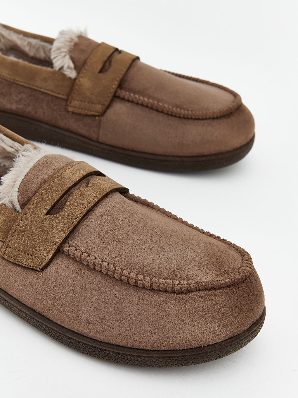 Bej Süet Görünümlü Erkek Ev Ayakkabısı-2