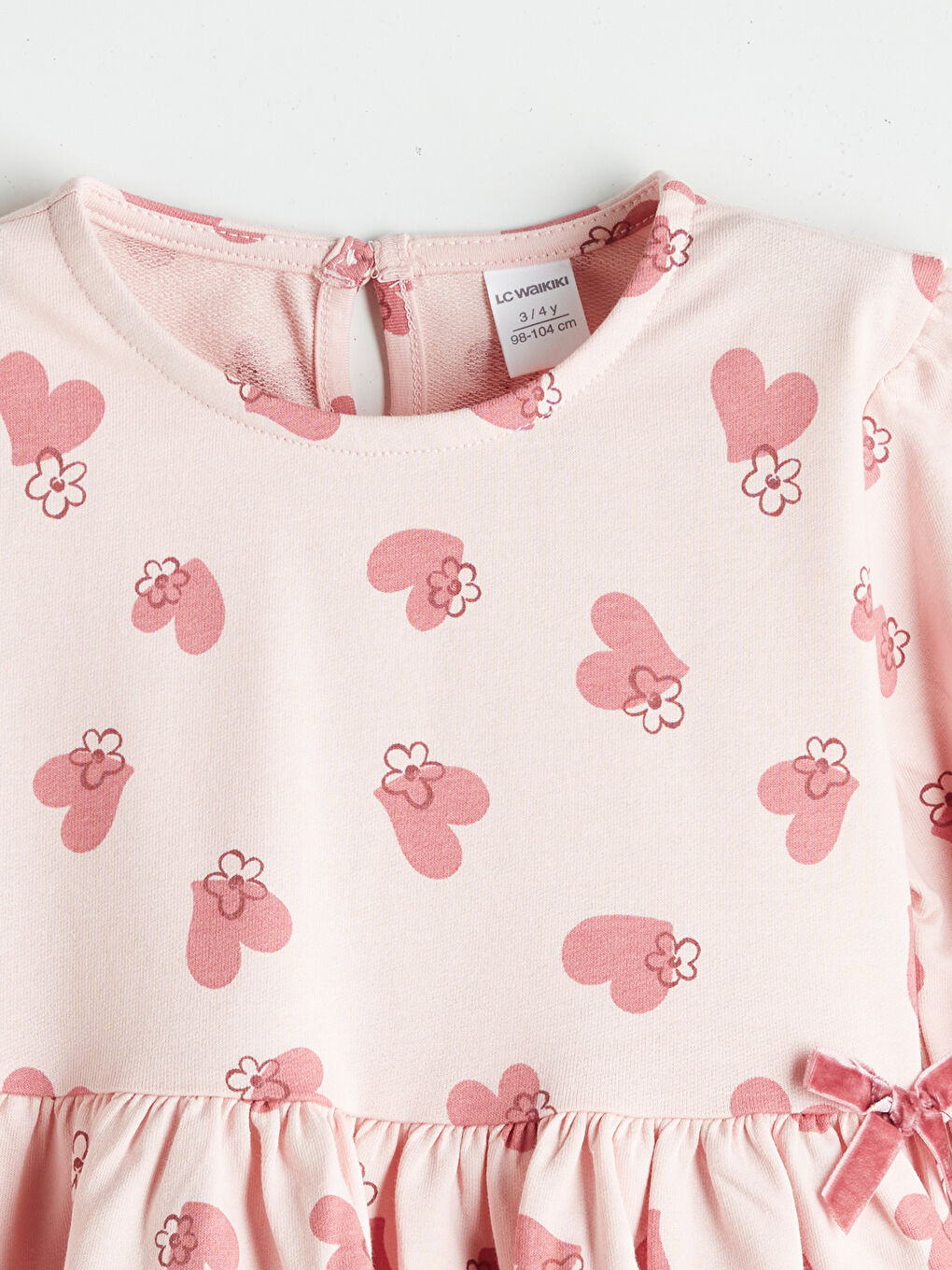 LCW Kids Crew Neck Printed Girls' Dress -W5J790Z1-LT4