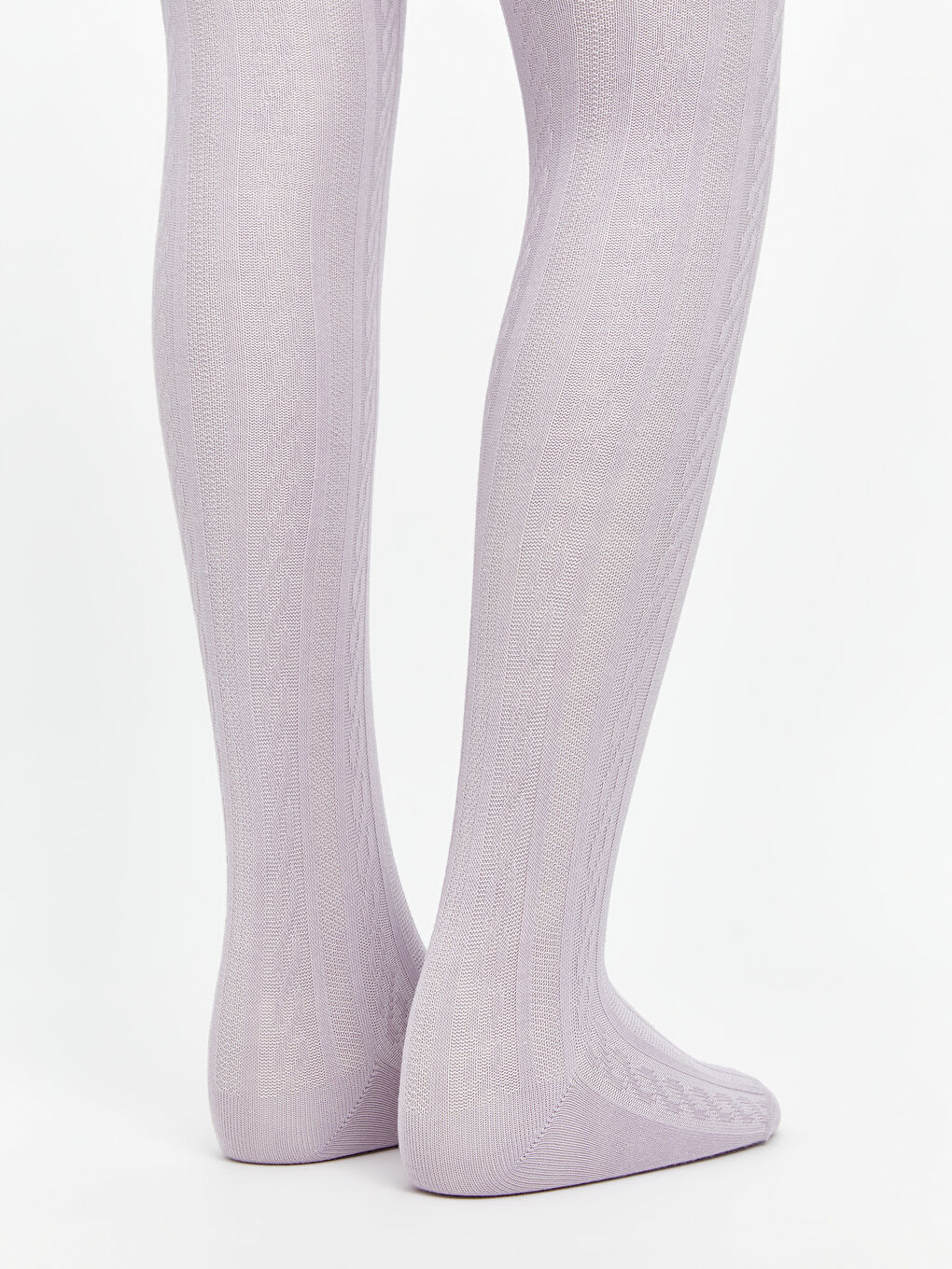 Lila Desenli Kız Çocuk Külotlu Çorap 2'li-2