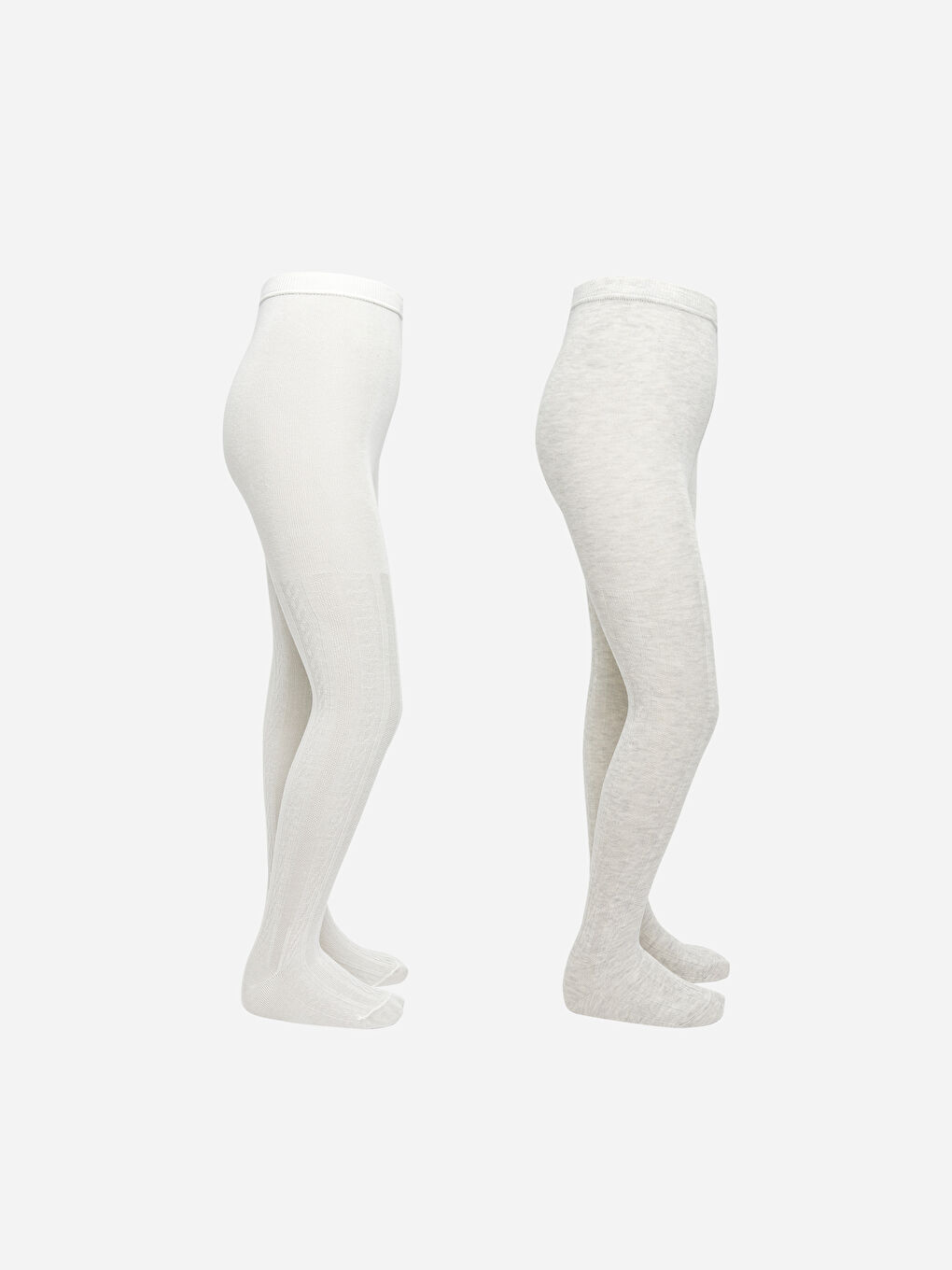 Gri Desenli Kız Çocuk Külotlu Çorap 2'li