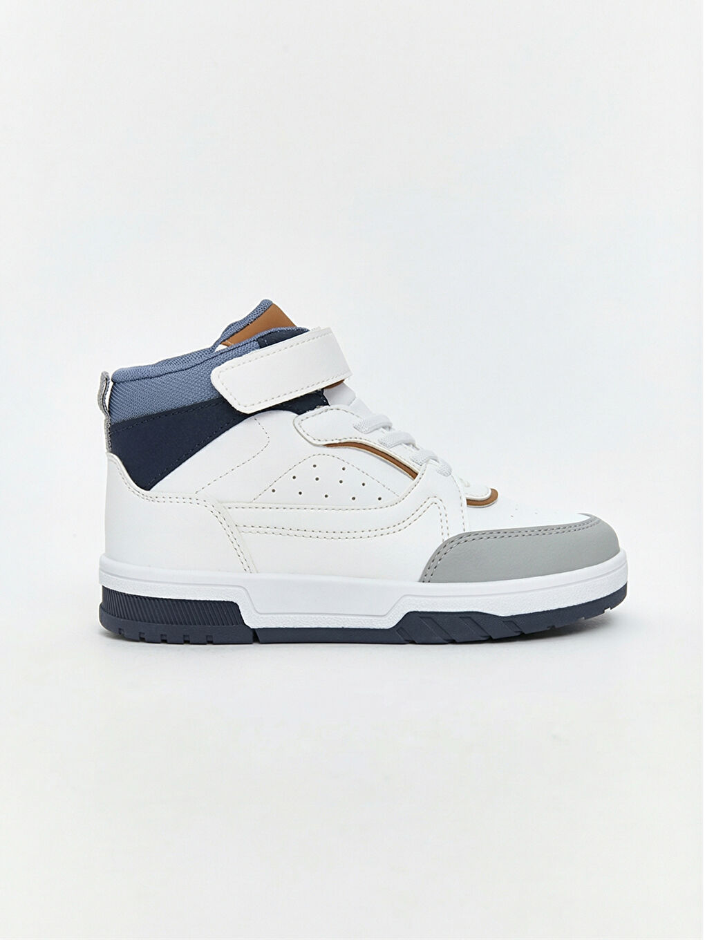 Beyaz Bağcıklı ve Cırt Cırtlı Erkek Çocuk Basketbol Ayakkabı-1