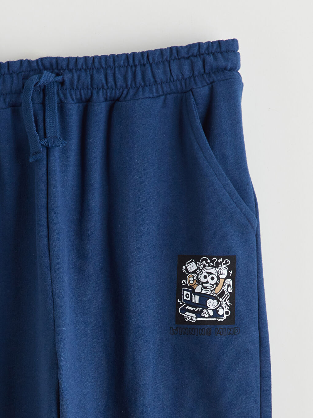 Mavi Beli Lastikli Erkek Çocuk Jogger  Eşofman Altı-1