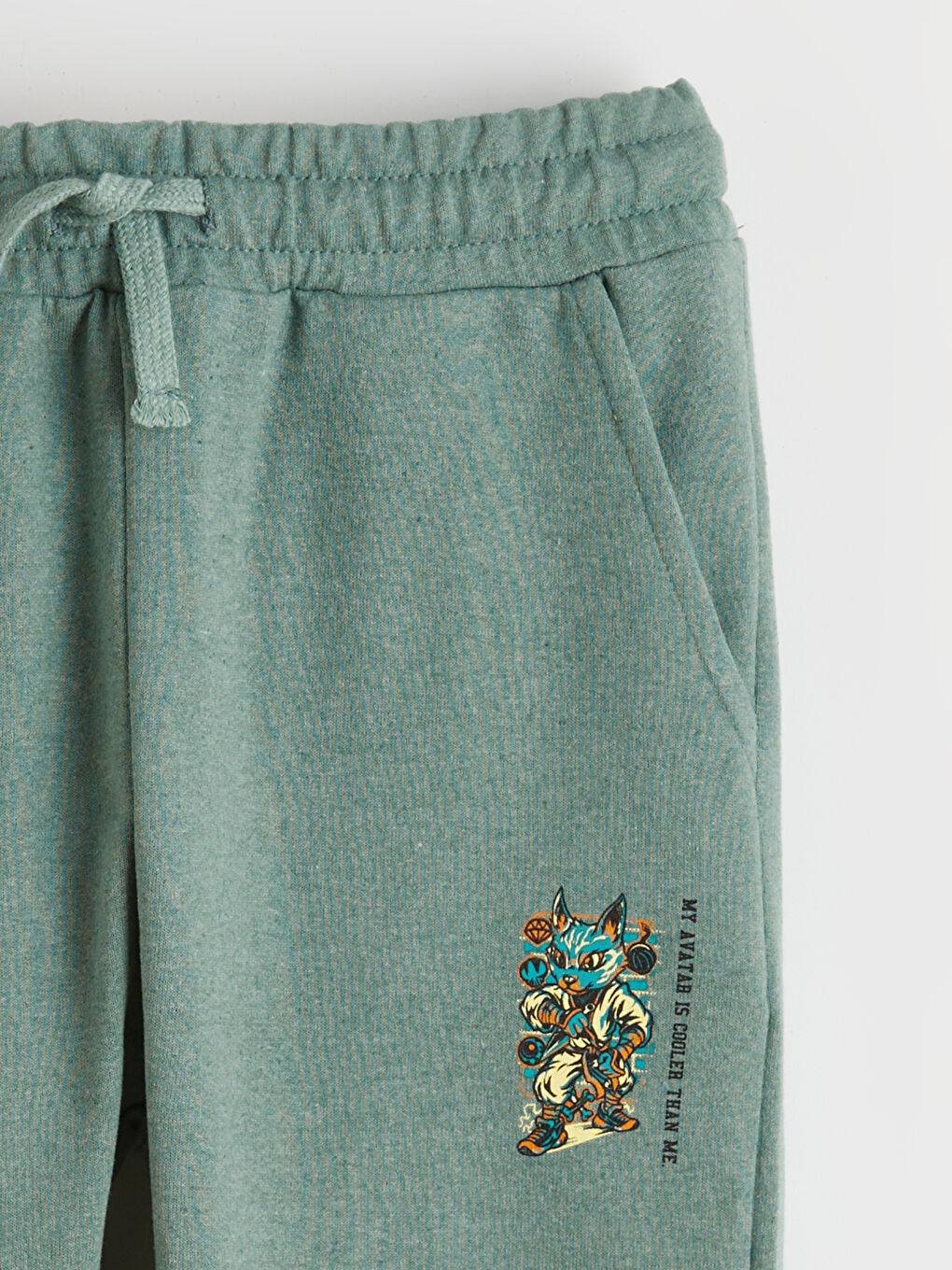 Yeşil Beli Lastikli Erkek Çocuk Jogger  Eşofman Altı-1