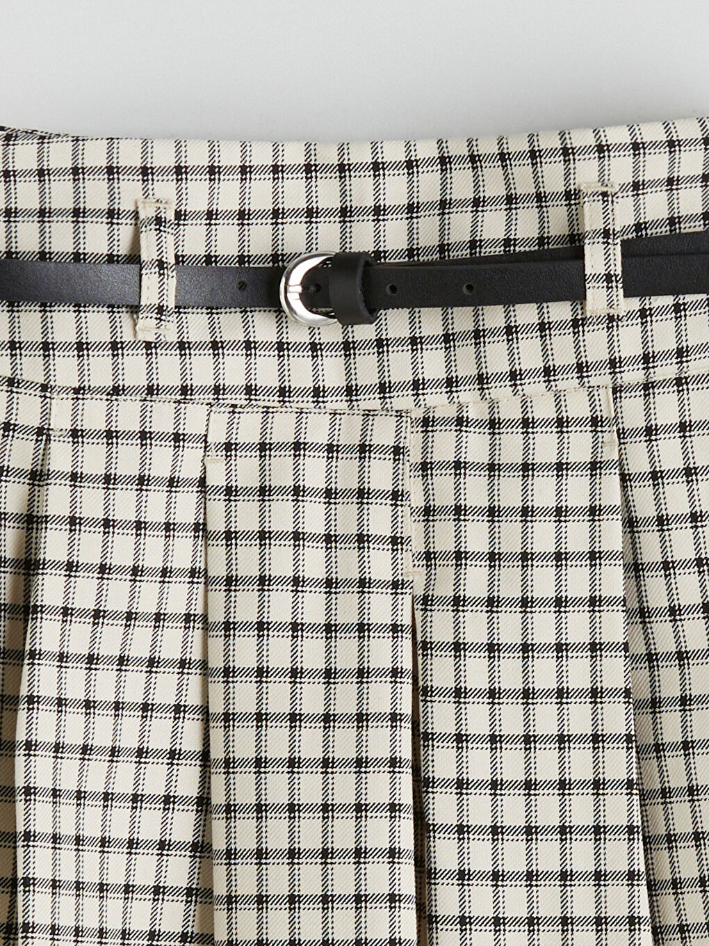 Bej Pileli Kız Çocuk Şort Etek-2