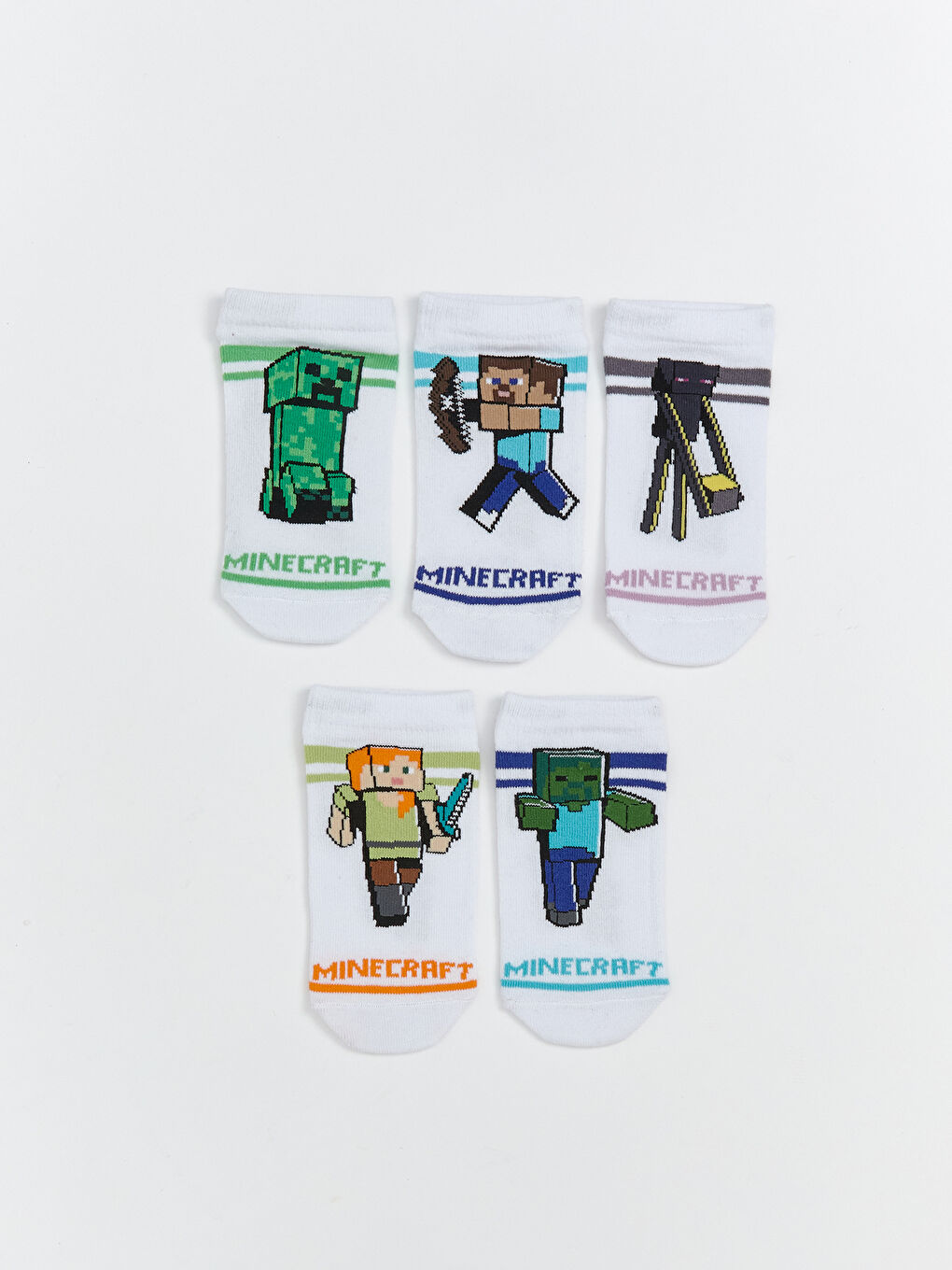 LCW Kids Minecraft Dečje Sportske Čarape sa Uzorkom 5 Komada -W5J848Z4-K00