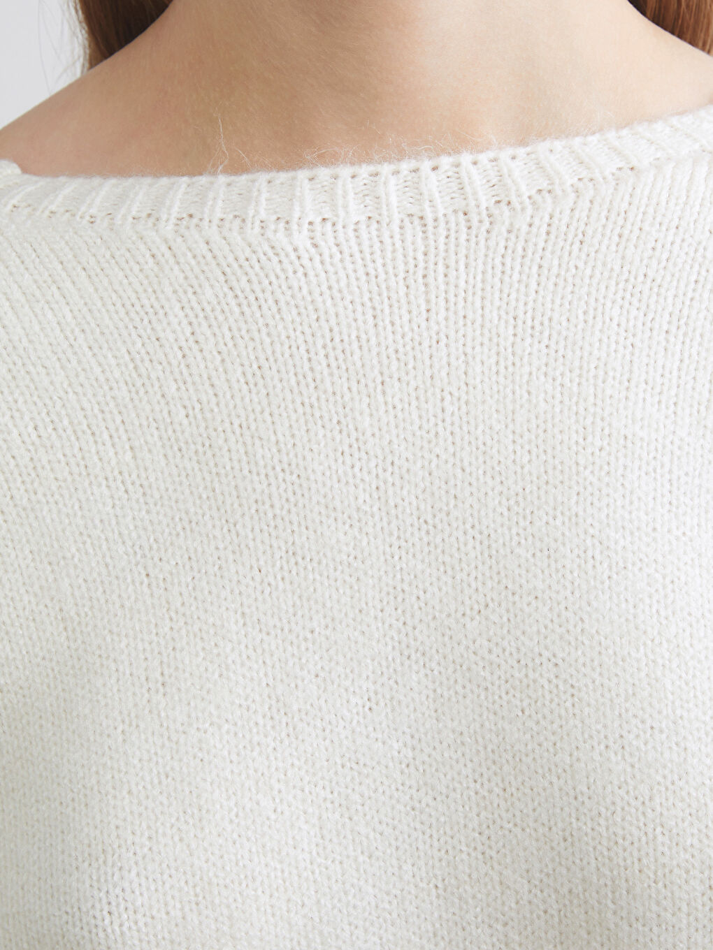 Ekru V Yaka Kadın Triko Hırka-5