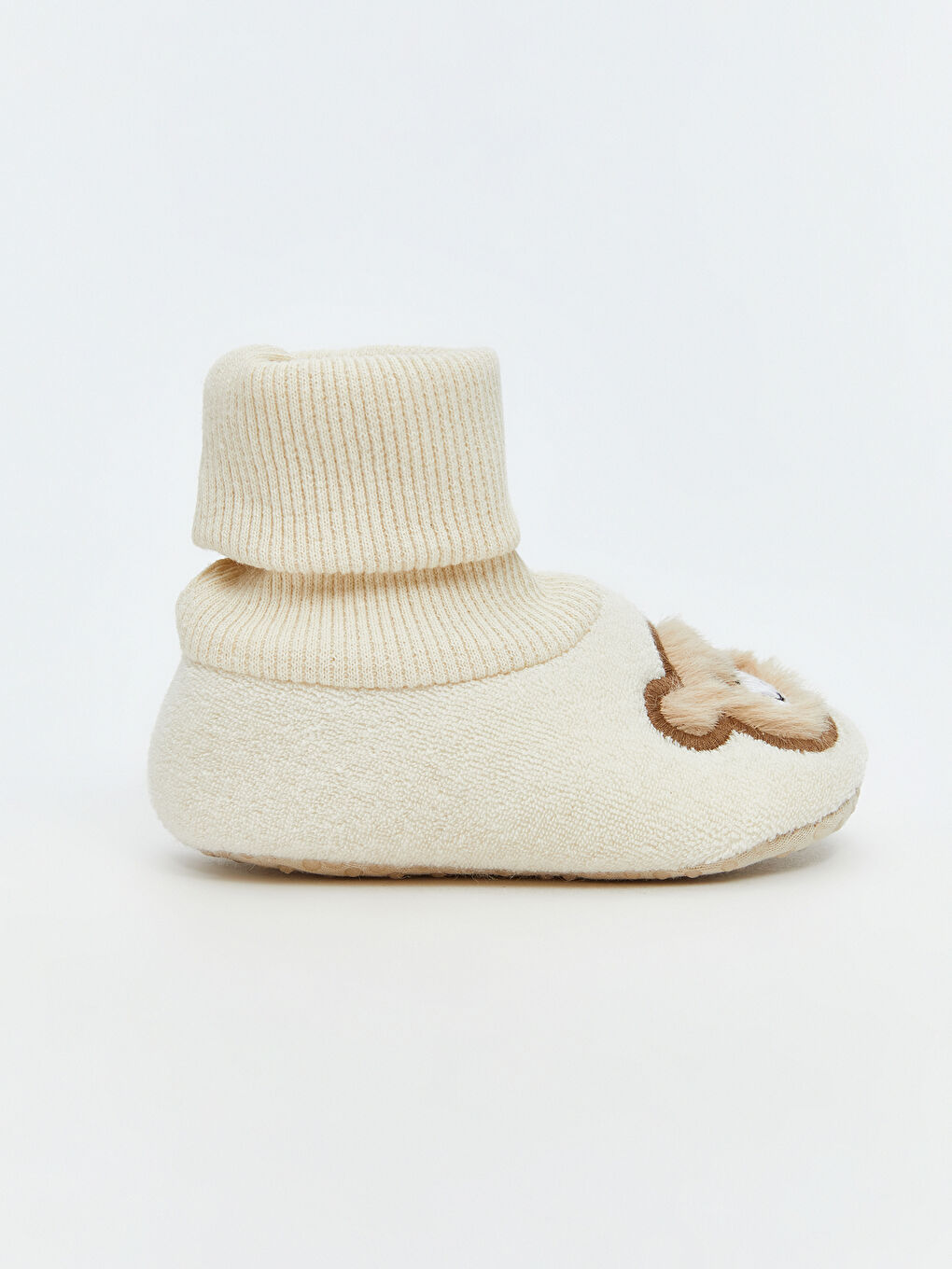 Beyaz Hayvan Figürlü Çoraplı Erkek Bebek Panduf-1