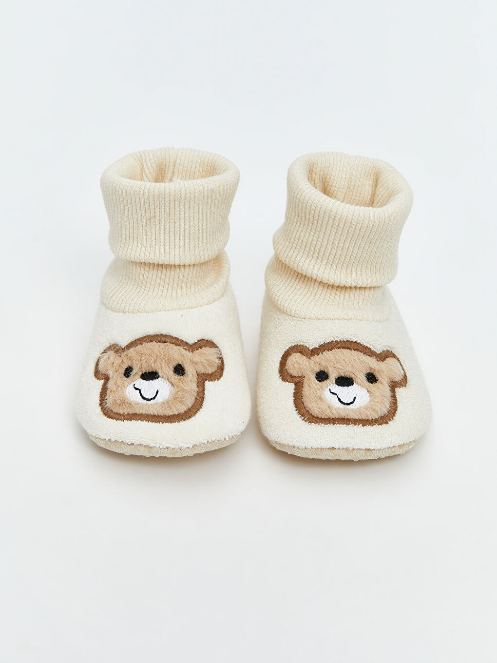 Beyaz Hayvan Figürlü Çoraplı Erkek Bebek Panduf-2