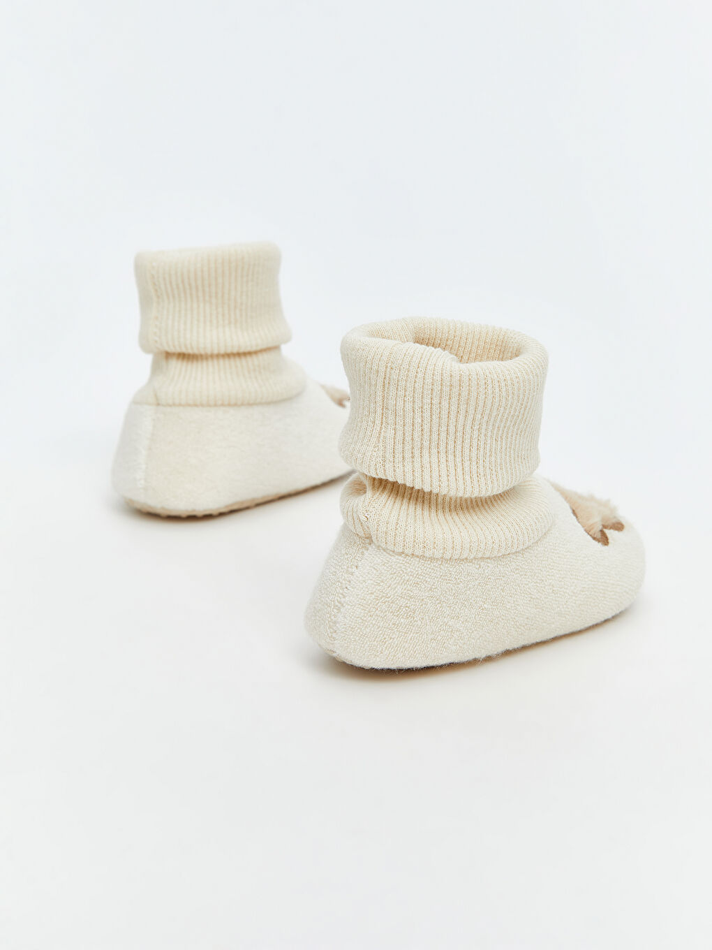 Beyaz Hayvan Figürlü Çoraplı Erkek Bebek Panduf-4