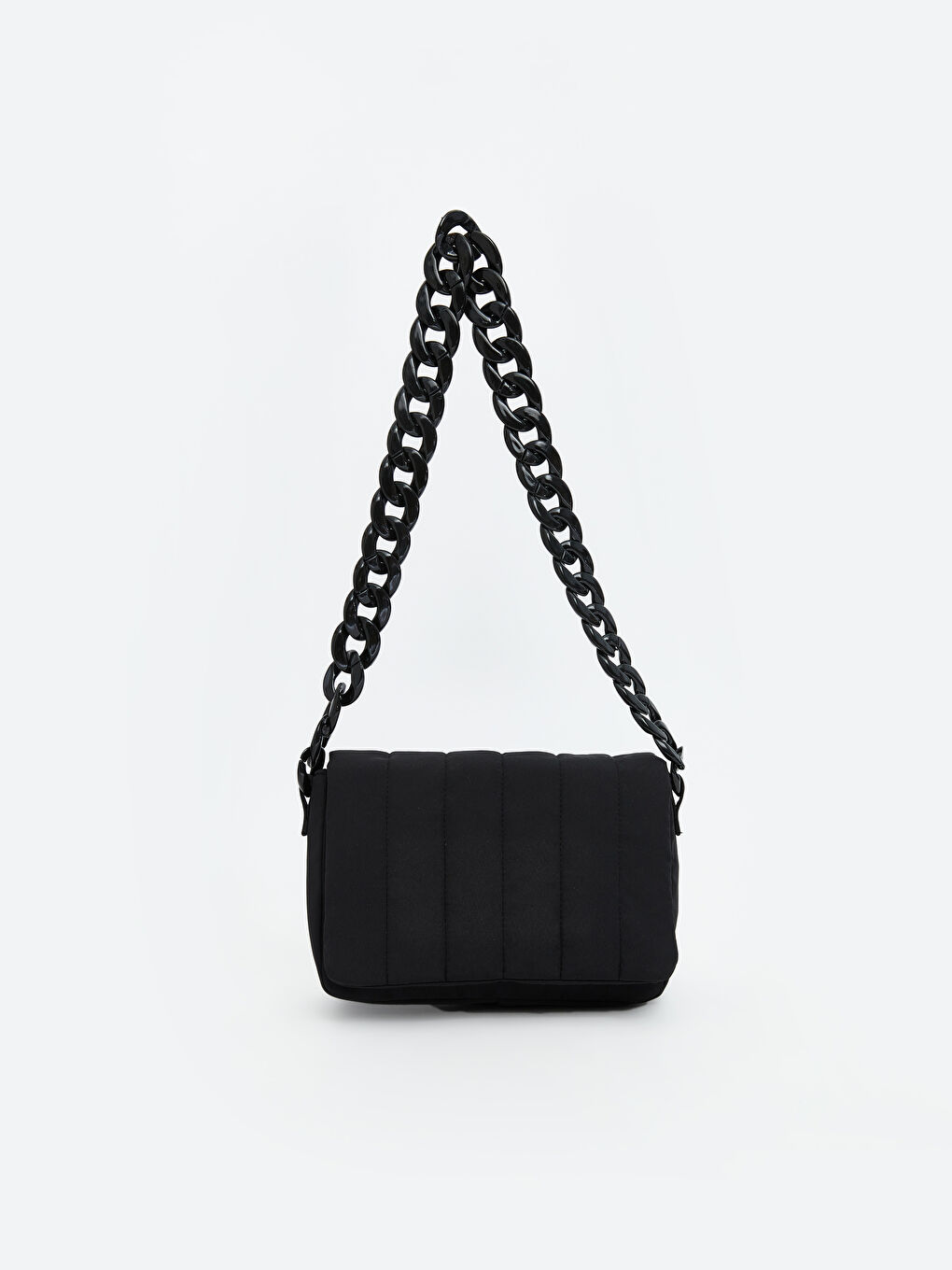 Siyah Deri Görünümlü Kadın Kol Çantası