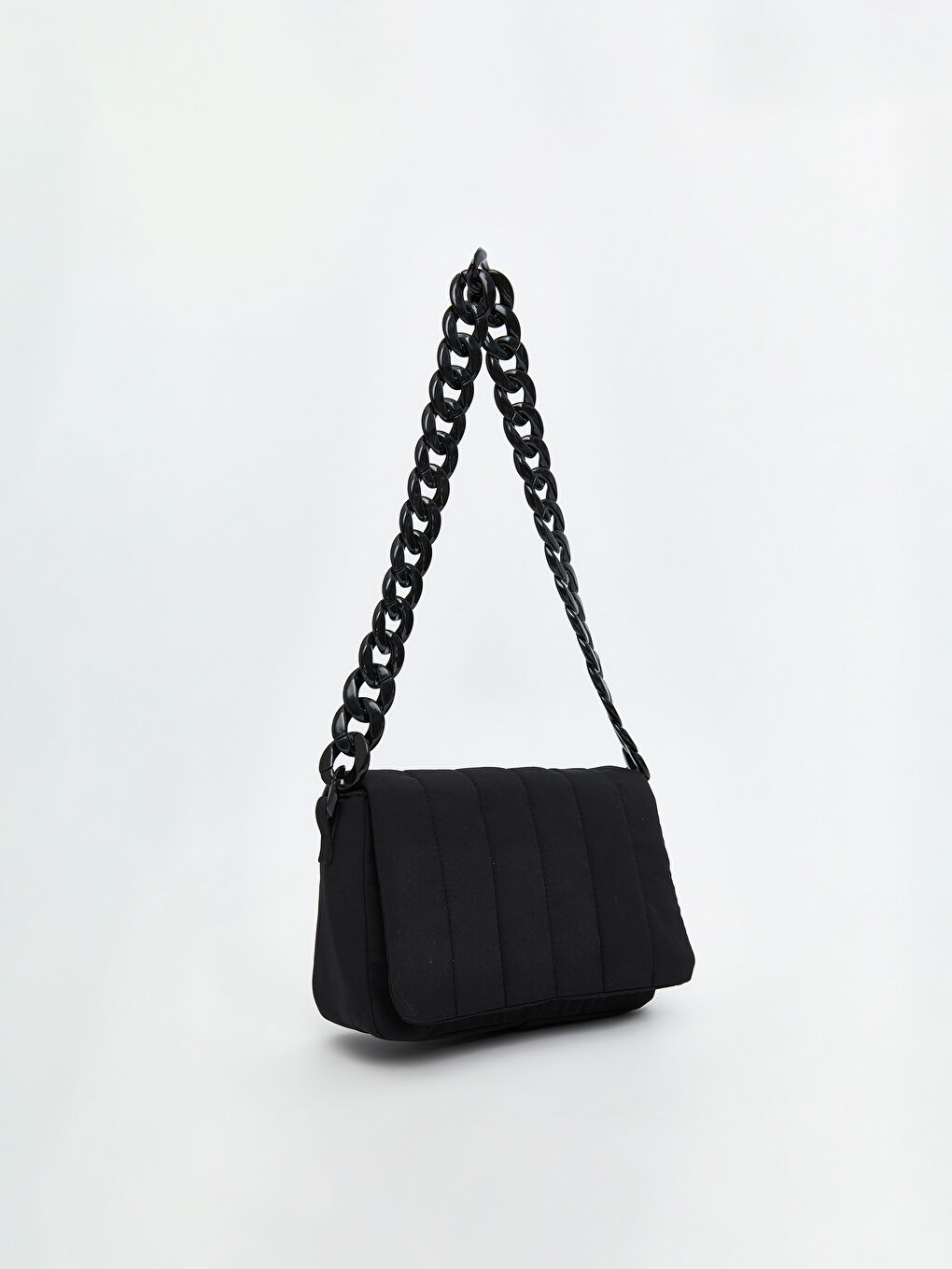 Siyah Deri Görünümlü Kadın Kol Çantası-1