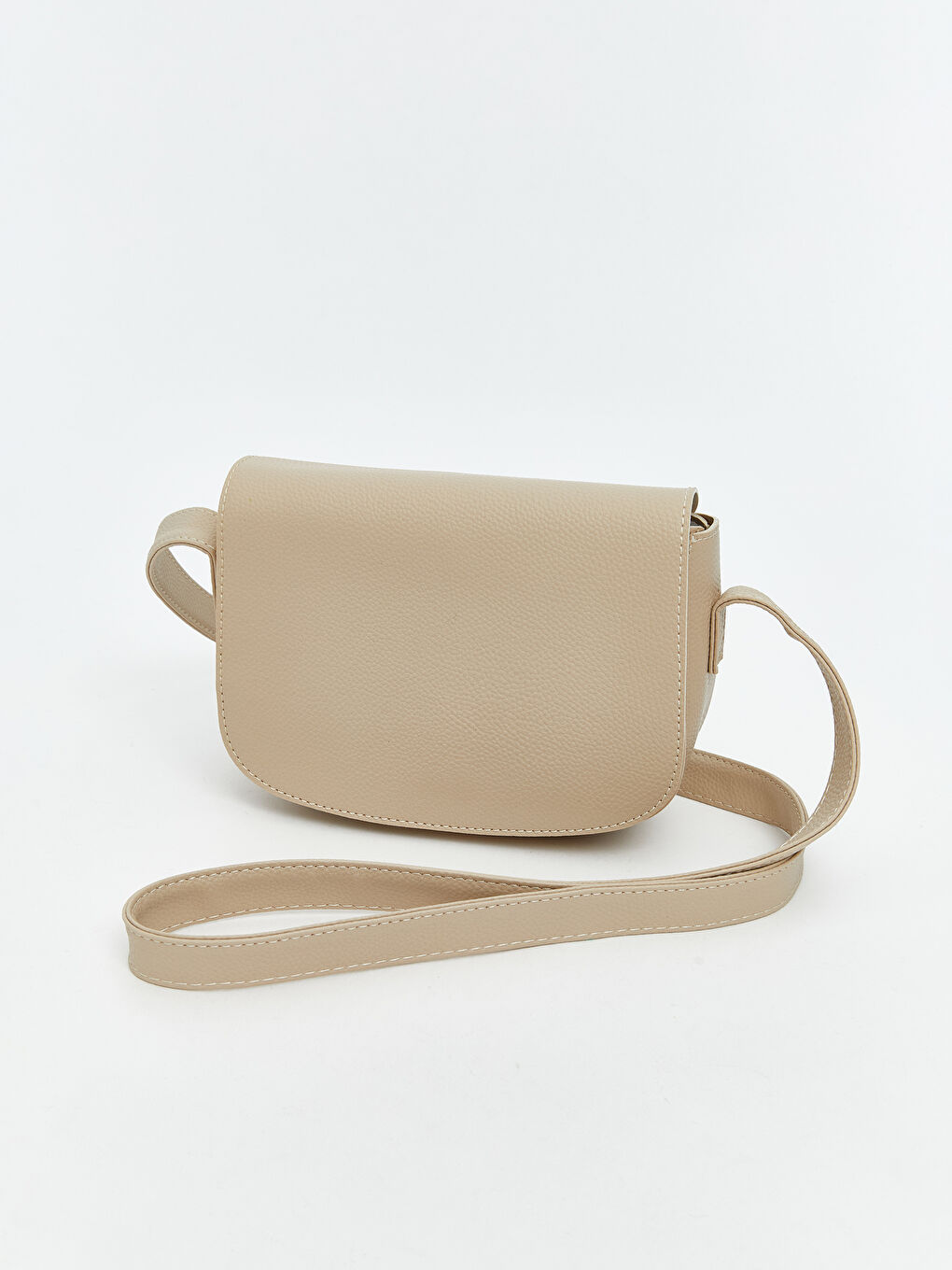 Bej Deri Görünümlü Kadın Omuz Çantası-2