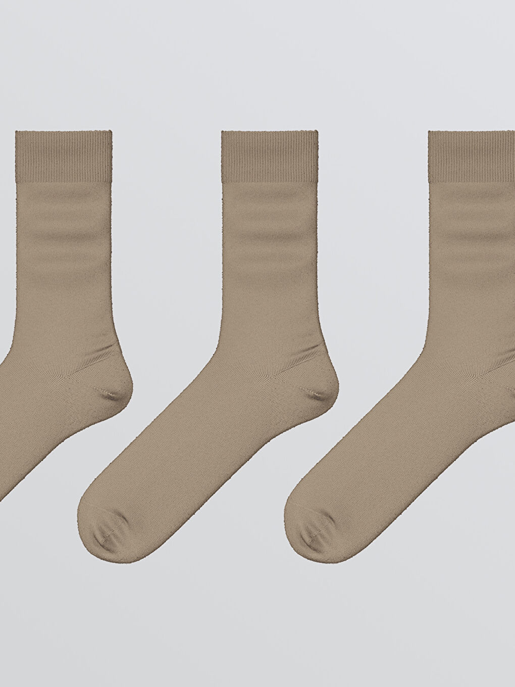 Bej Erkek Soket Çorap 3'lü-1