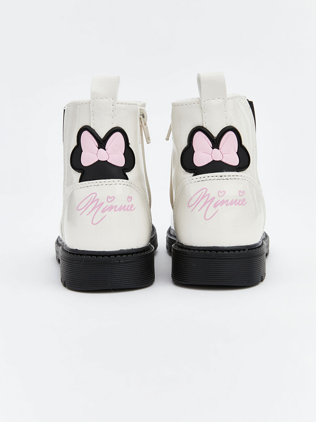 Ekru Minnie Mouse Baskılı Deri Görünümlü Kız Çocuk Bot-4