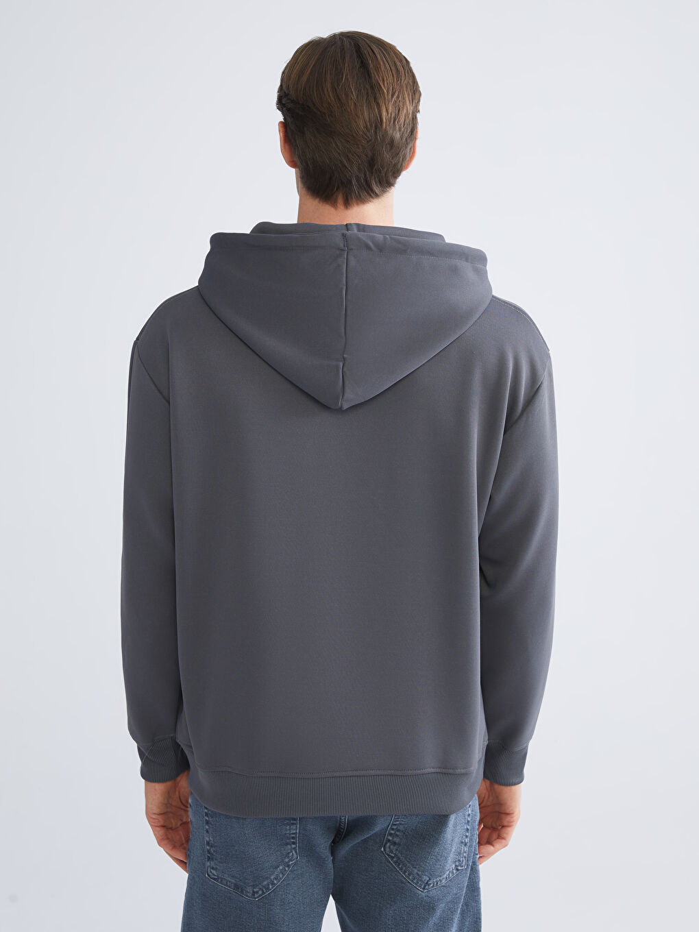 Мъж Антрацит Суитшърт с качулка-3