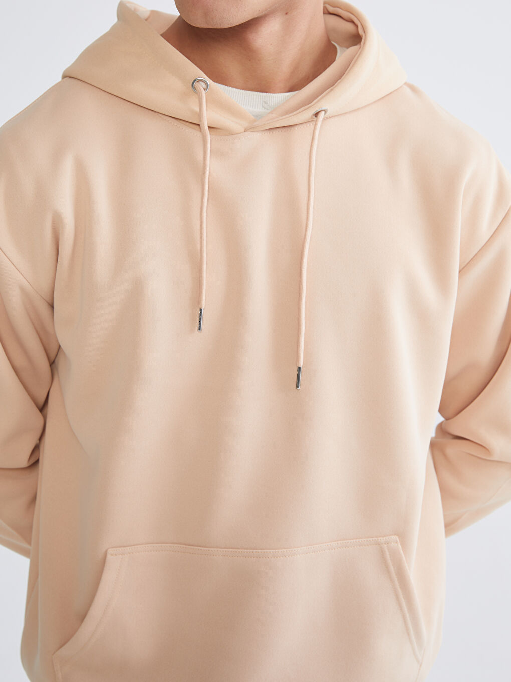 Мъж Кафяво Суитшърт с качулка-2