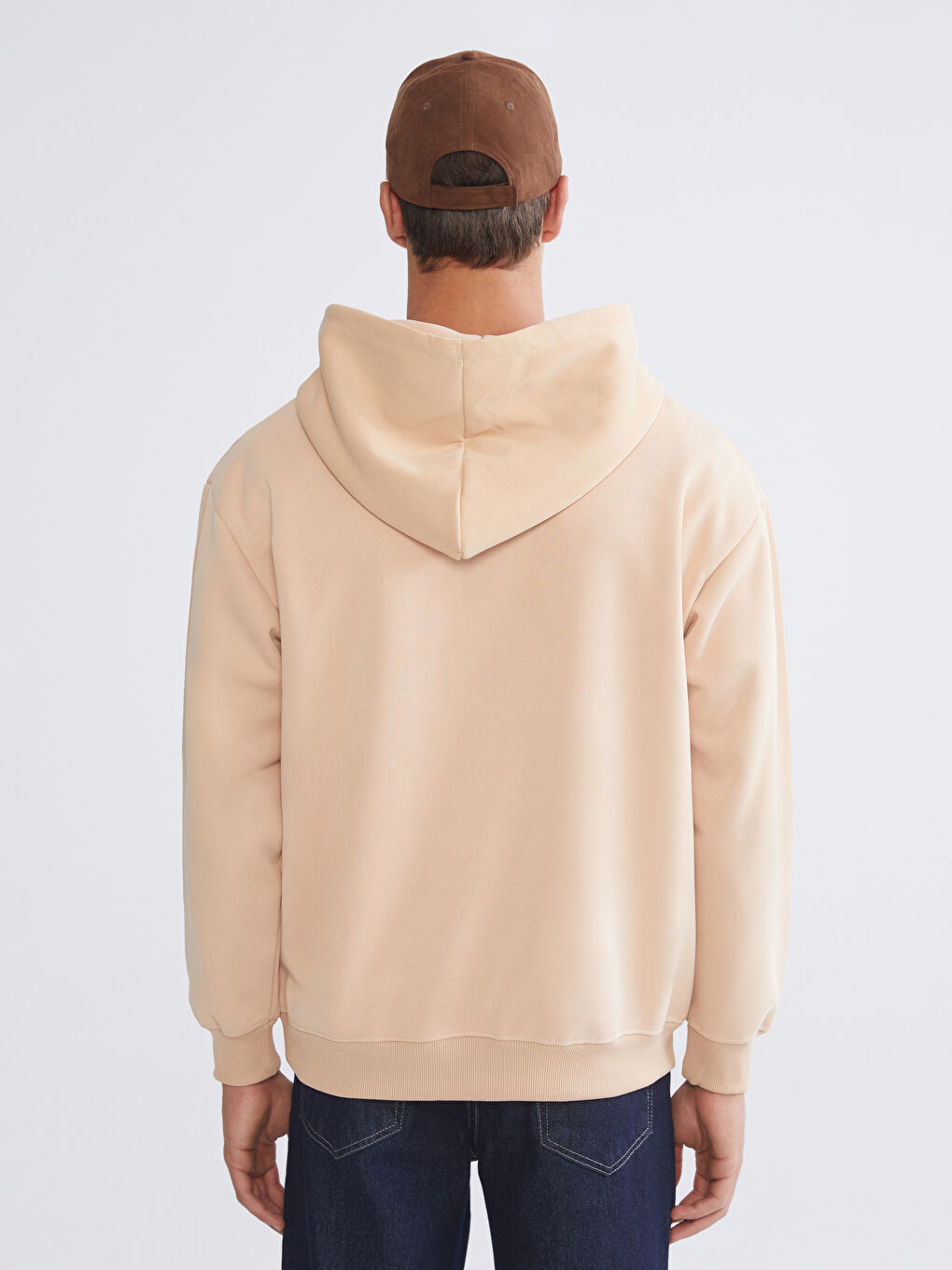 Мъж Кафяво Суитшърт с качулка-3