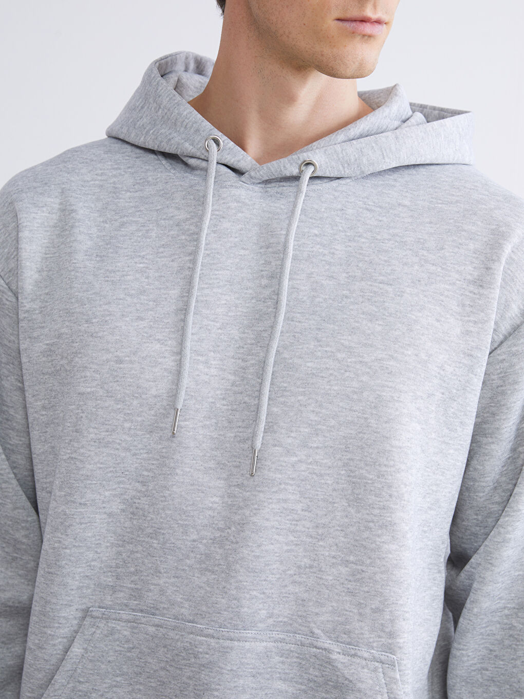 Мъж Сиво Суитшърт с качулка-2