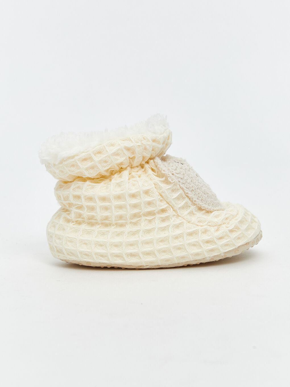 Bej Hayvan Figürlü Çoraplı Erkek Bebek Panduf-1