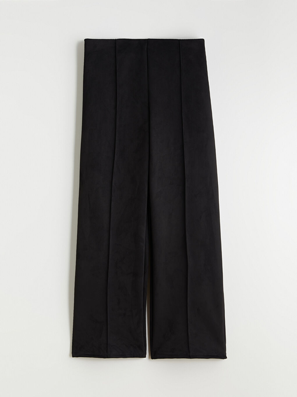 Siyah Beli Lastikli Kadın Süet Pantolon-4