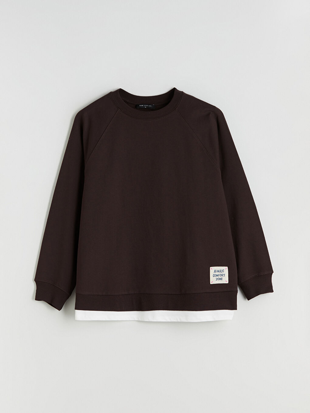 Kahverengi Bisiklet Yaka Oversize Kadın Sweatshirt-4