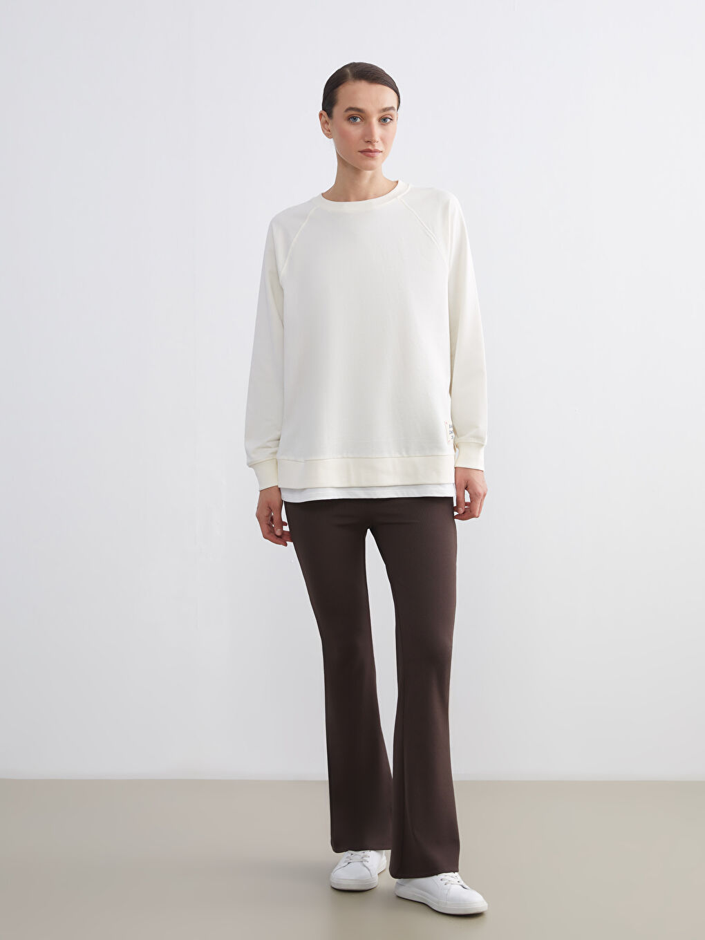 Crew Neck Oversize Women's Sweatshirt-1