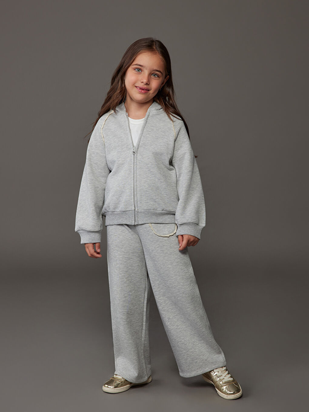 Φούτερ με φερμουάρ για κορίτσια με κουκούλα-1