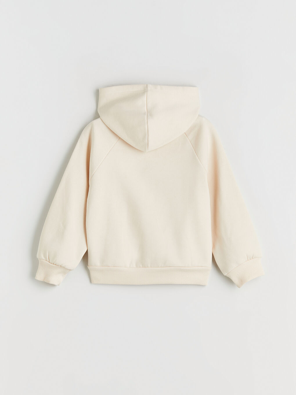 Bej Kapüşonlu Kız Çocuk Fermuarlı Sweatshirt-2