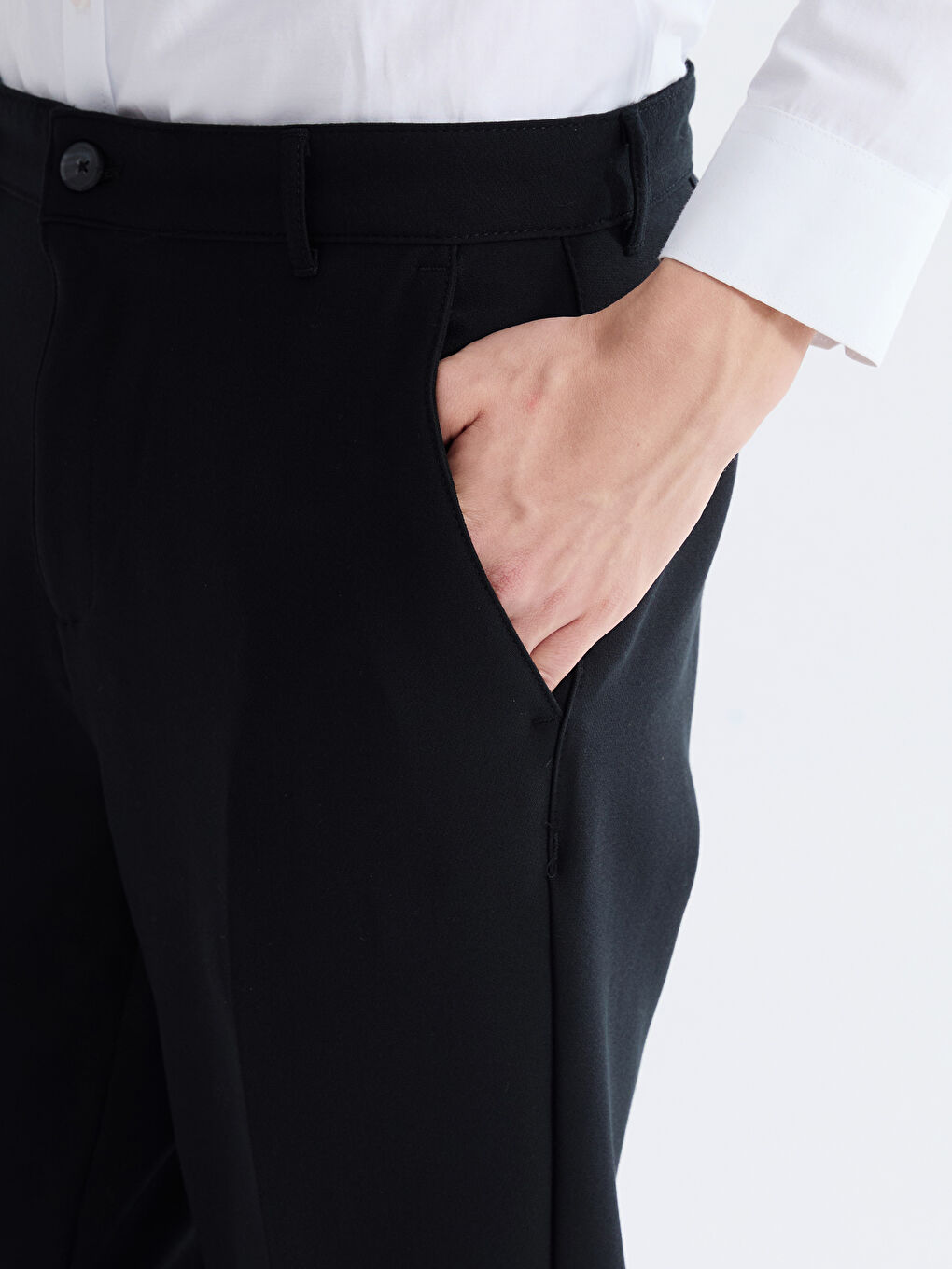 Siyah Slim Fit Erkek Pantolon-4