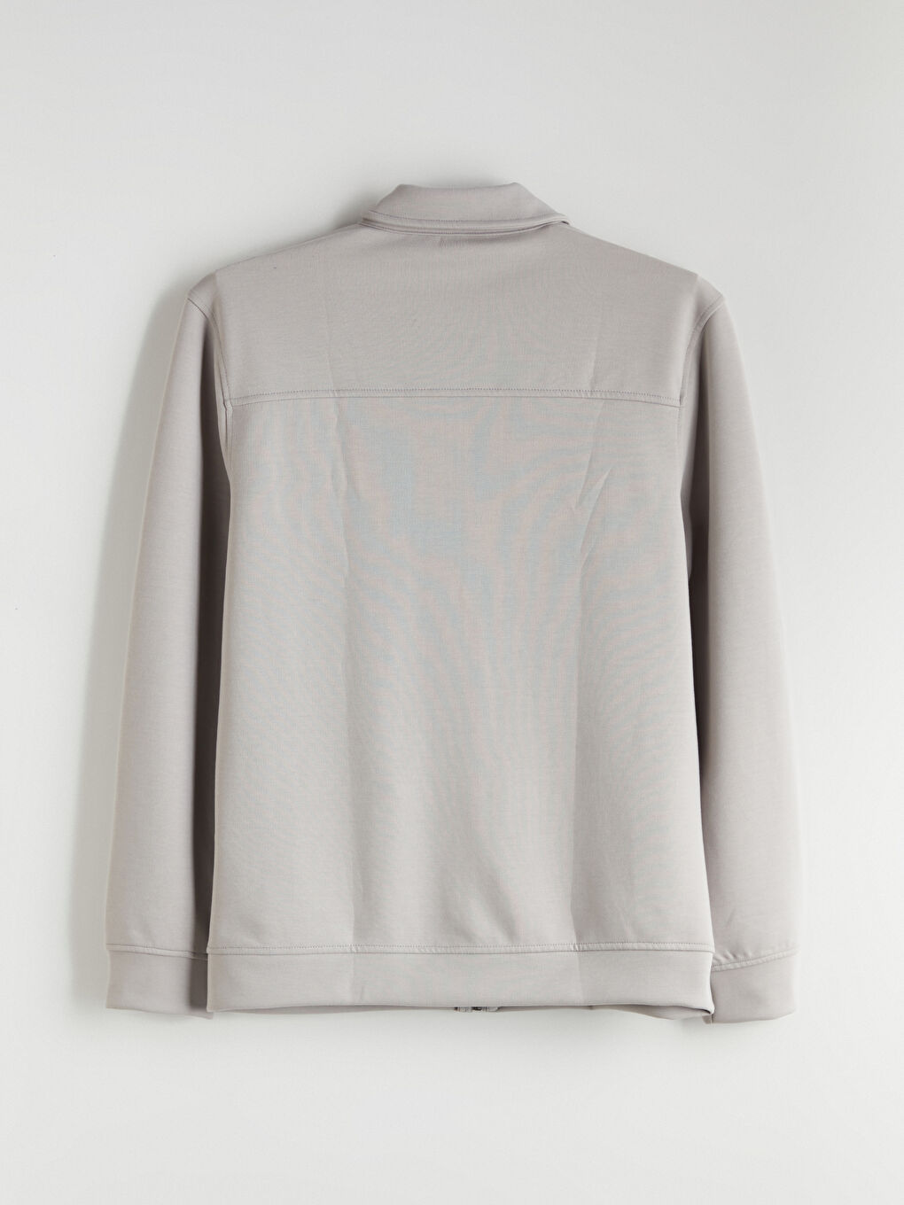 Gri Standart Kalıp Gömlek Yaka Erkek Ceket-5