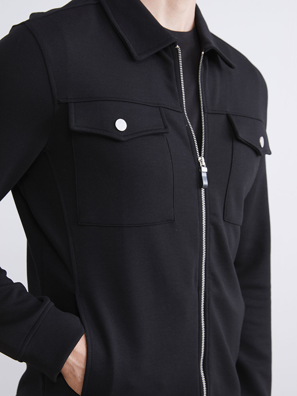 Standard Fit Collared Neck Men's Jacket-3