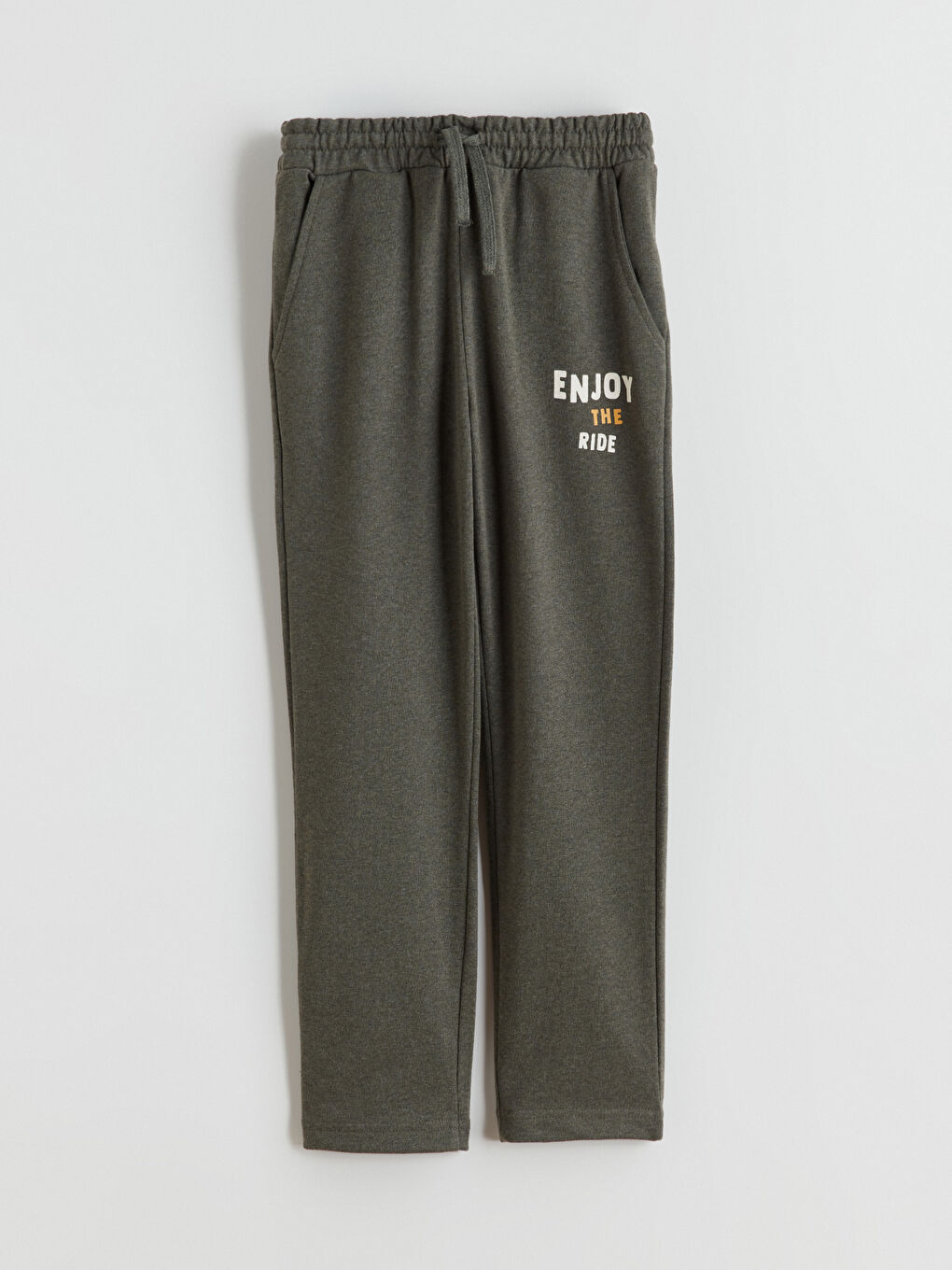 Haki Beli Lastikli Erkek Çocuk Eşofman Alt