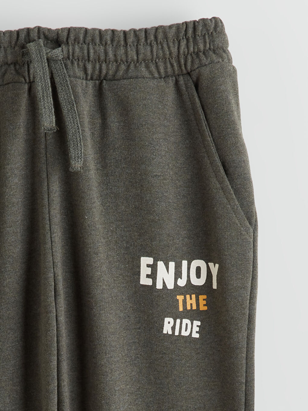 Haki Beli Lastikli Erkek Çocuk Eşofman Alt-1