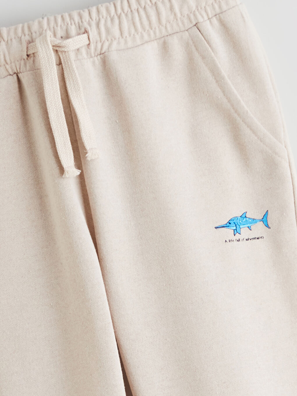 Bej Beli Lastikli Erkek Çocuk Jogger  Eşofman Altı-1
