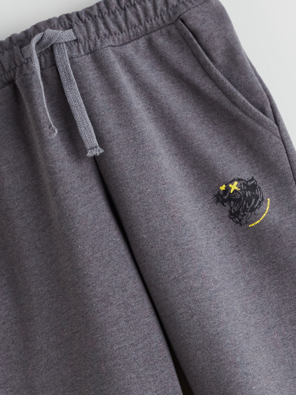Gri Beli Lastikli Erkek Çocuk Jogger  Eşofman Altı-1