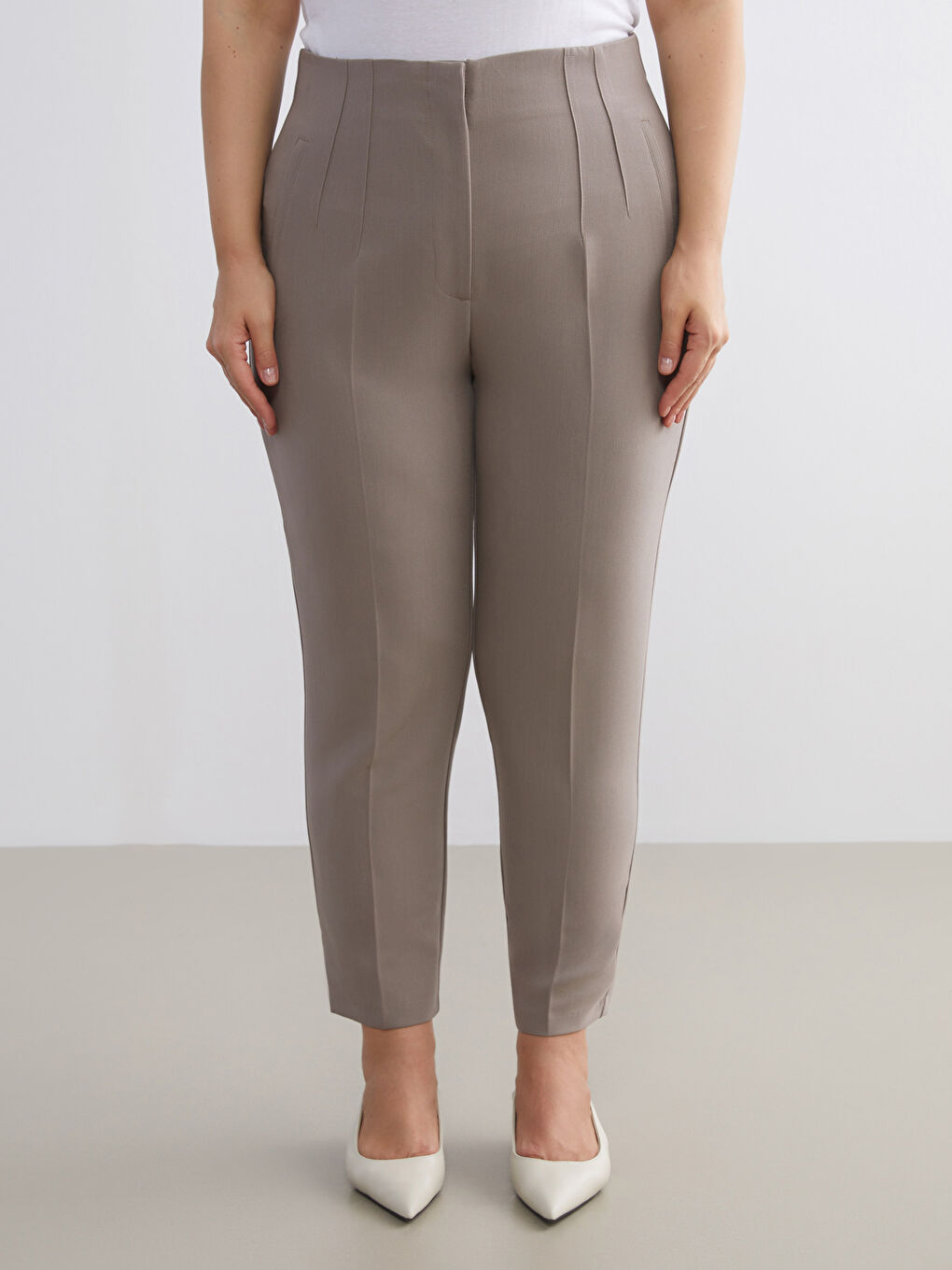 Woman BEIGE Trousers-5
