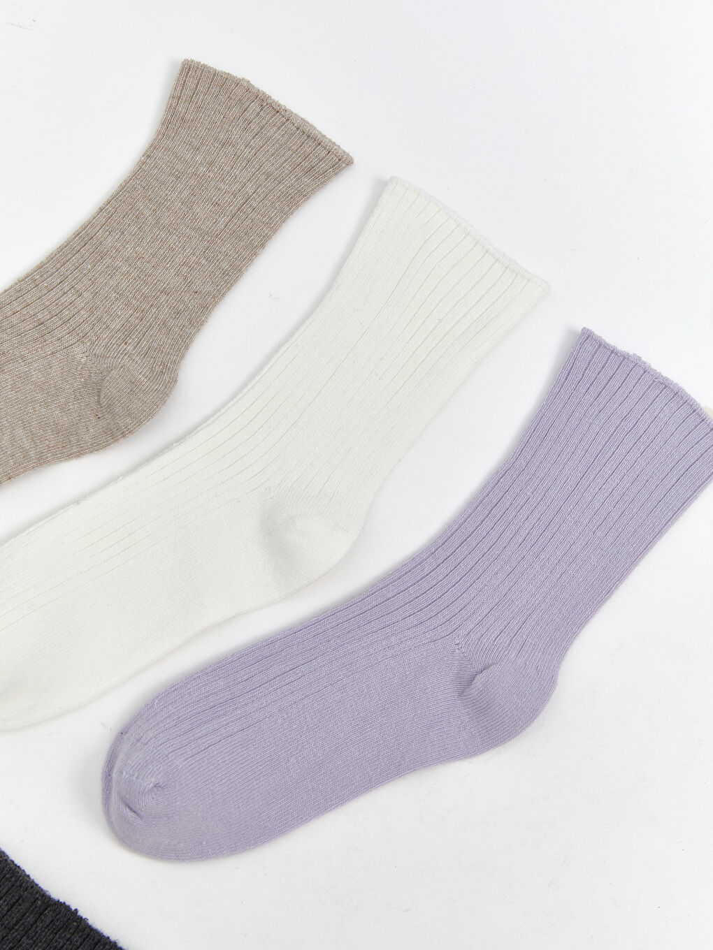 Bej Desenli Kız Çocuk Soket Çorap 5'li-1