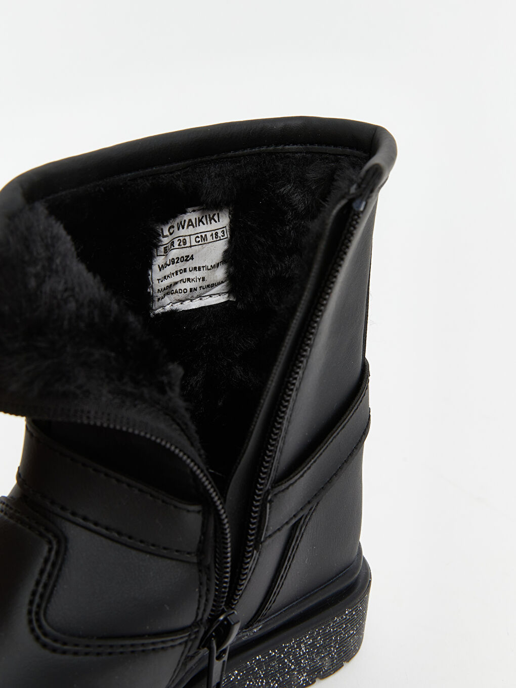 Siyah Deri Görünümlü Kız Çocuk Bot-5