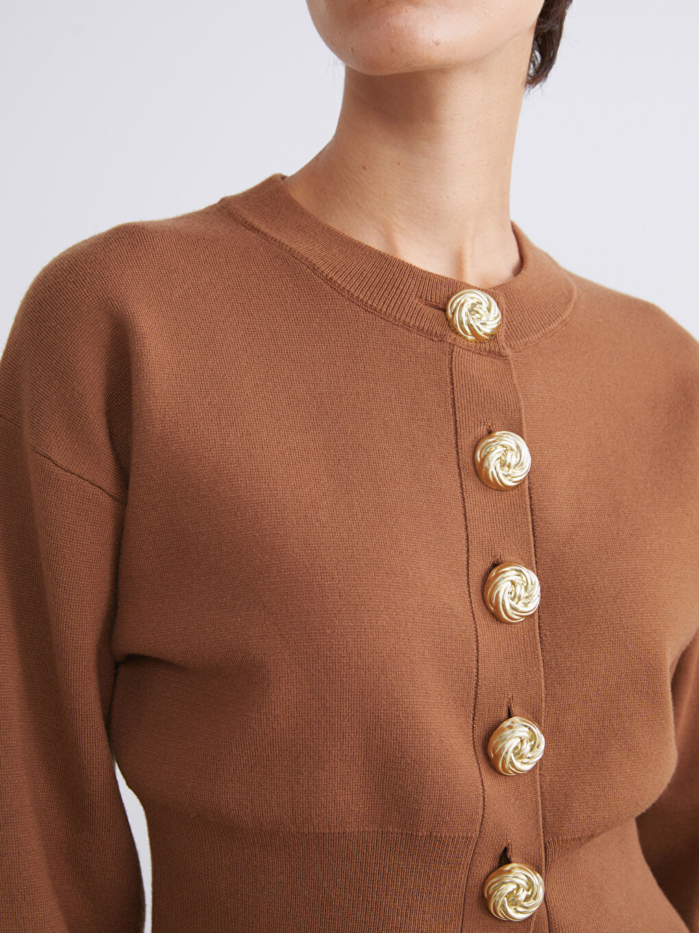 Crew Neck Women's Knitwear Cardigan-2