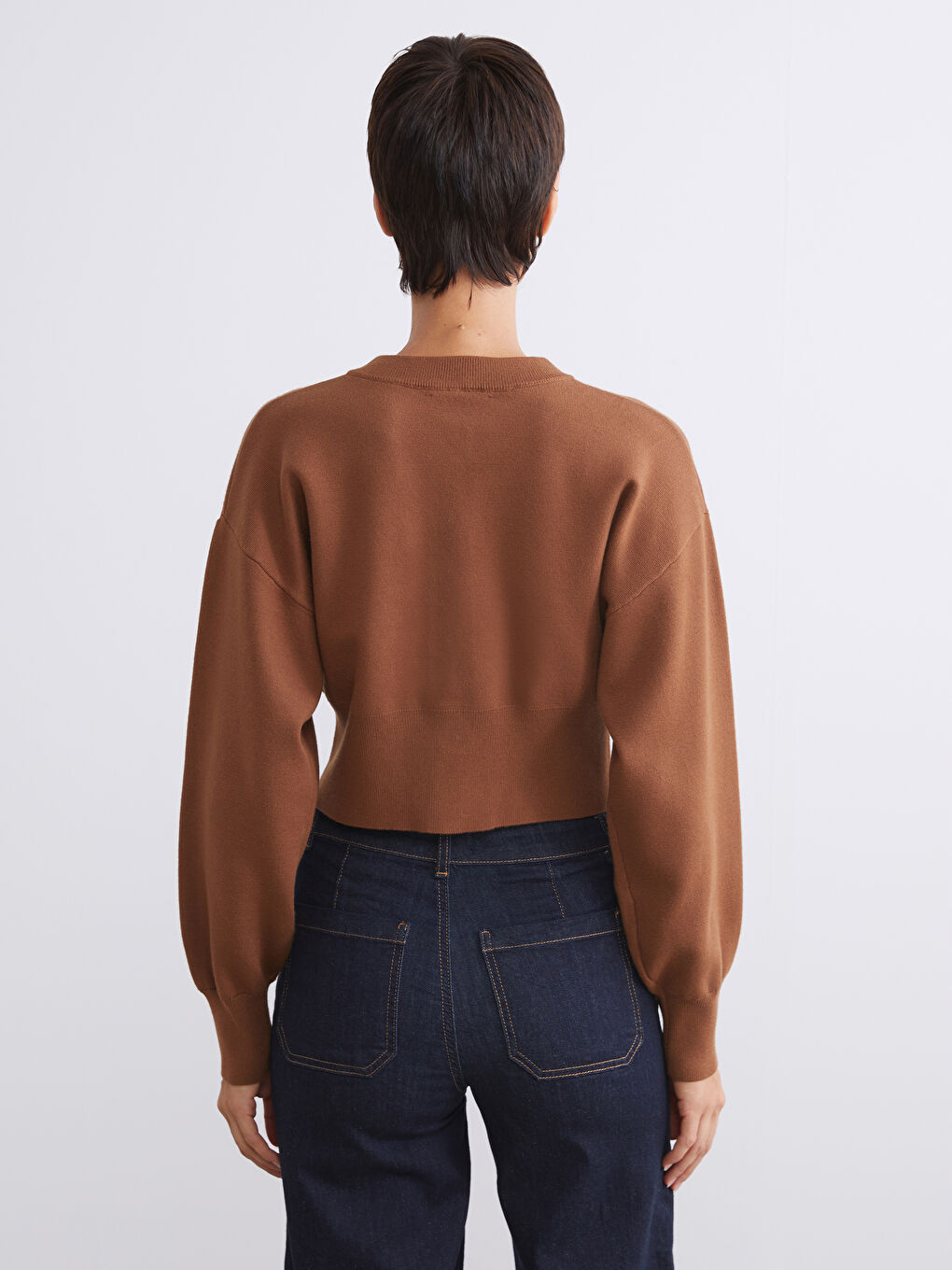 Crew Neck Women's Knitwear Cardigan-3