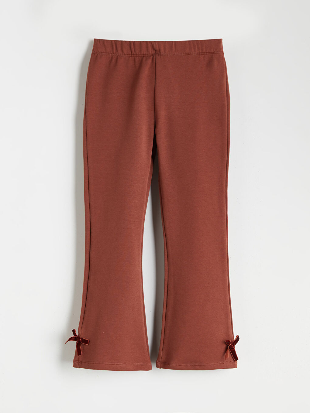 Kahverengi Beli Lastikli İspanyol Paça Kız Çocuk Tayt