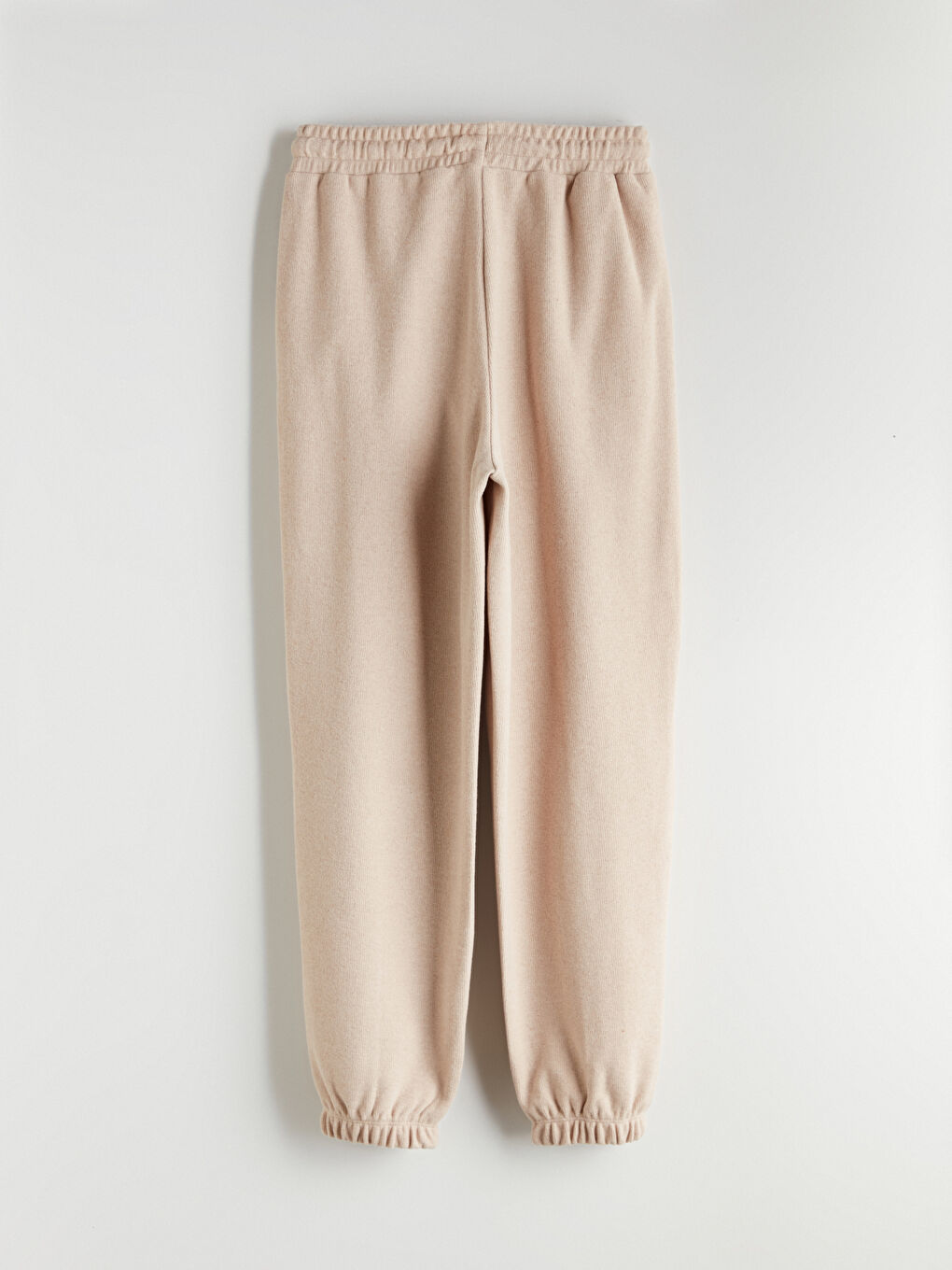 Bej Beli Lastikli Kadın Jogger Eşofman Altı-5